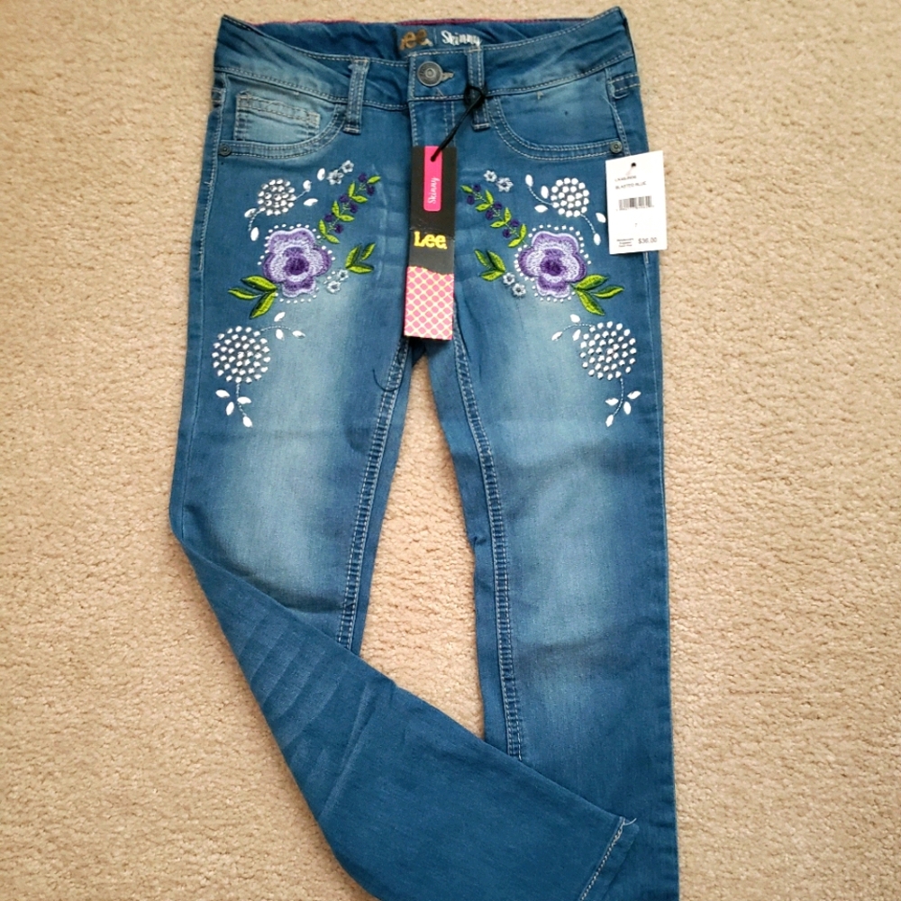 LEE Girls Bling Skinny Jeans with flower appliques